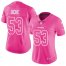 Nike New England Patriots #53 Josh Uche Pink Womens Stitched NFL Limited Rush Fashion Jersey