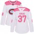 Adidas Montreal Canadiens #37 Keith Kinkaid White/Pink Authentic Fashion Womens Stitched NHL Jersey