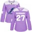 Adidas Tampa Bay Lightning #27 Ryan McDonagh Purple Authentic Fights Cancer Womens Stitched NHL Jersey