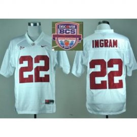 2013 BCS National Championship Alabama Crimson 22 Ingram White NCAA Football Jersey