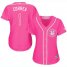 Houston Astros #1 Carlos Correa Pink Fashion Womens Stitched MLB Jersey