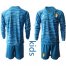 Belgium Blank Blue Goalkeeper Long Sleeves Kid Soccer Country Jersey