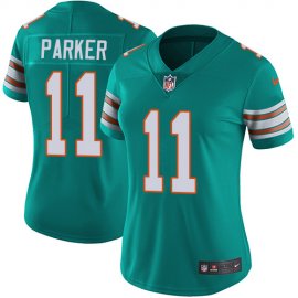 Nike Miami Dolphins #11 DeVante Parker Aqua Green Alternate Womens Stitched NFL Vapor Untouchable Limited Jersey