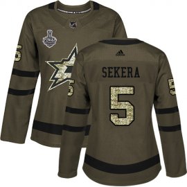 Adidas Dallas Stars #5 Andrej Sekera Green Salute to Service Womens 2020 Stanley Cup Final Stitched NHL Jersey