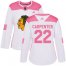 Adidas Chicago Blackhawks #22 Ryan Carpenter White/Pink Authentic Fashion Womens Stitched NHL Jersey