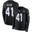 Nike Jacksonville Jaguars #41 Josh Allen Black Team Color Mens Stitched NFL Limited Therma Long Sleeve Jersey