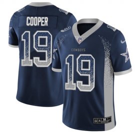 Nike Dallas Cowboys #19 Amari Cooper Navy Blue Team Color Mens Stitched NFL Limited Rush Drift Fashion Jersey