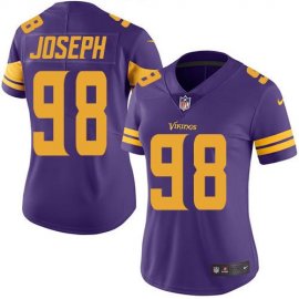 Nike Minnesota Vikings #98 Linval Joseph Purple Womens Stitched NFL Limited Rush Jersey