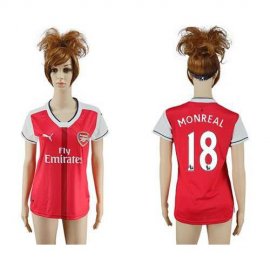 Womens Arsenal #18 Monreal Home Soccer Club Jersey