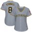 Pittsburgh Pirates #8 Willie Stargell Grey Road Womens Stitched MLB Jersey