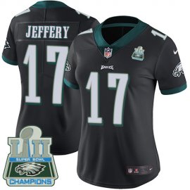 Nike Philadelphia Eagles #17 Alshon Jeffery Black Alternate Super Bowl LII Champions Womens Stitched NFL Vapor Untouchable Limited Jersey
