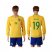 Brazil #19 Willian Home Long Sleeves Soccer Country Jersey
