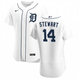 Detroit Tigers #14 Christin Stewart Mens Nike White Home 2020 Authentic Player MLB Jersey
