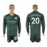 Manchester City #20 Bernardo Sec Away Long Sleeves Soccer Club Jersey