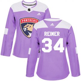 Adidas Florida Panthers #34 James Reimer Purple Authentic Fights Cancer Womens Stitched NHL Jersey