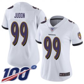 Nike Baltimore Ravens #99 Matthew Judon White Womens Stitched NFL 100th Season Vapor Untouchable Limited Jersey