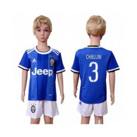 Juventus #3 Chiellini Away Kid Soccer Club Jersey