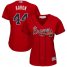 Atlanta Braves #44 Hank Aaron Red Alternate Womens Stitched MLB Jersey