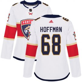 Adidas Florida Panthers #68 Mike Hoffman White Road Authentic Womens Stitched NHL Jersey