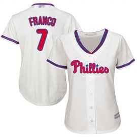 Philadelphia Phillies #7 Maikel Franco Cream Alternate Womens Stitched MLB Jersey