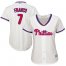 Philadelphia Phillies #7 Maikel Franco Cream Alternate Womens Stitched MLB Jersey