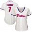 Philadelphia Phillies #7 Maikel Franco Cream Alternate Womens Stitched MLB Jersey