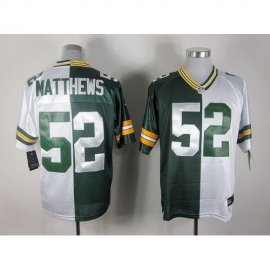 Nike Green Bay Packers #52 Clay Matthews Green/White Mens Stitched NFL Elite Split Jersey