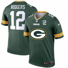 Green Bay Packers #12 Aaron Rodgers Green Mens Nike Big Team Logo Player Vapor Limited NFL Jersey