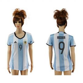 Womens Argentina #9 Higuain Home Soccer Country Jersey