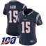 Nike New England Patriots #15 NKeal Harry Navy Blue Team Color Womens Stitched NFL 100th Season Vapor Limited Jersey