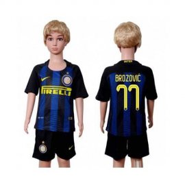 Inter Milan #77 Brozovic Home Kid Soccer Club Jersey