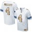 Nike Dallas Cowboys #4 Dak Prescott White Mens Stitched NFL Elite Gold Jersey