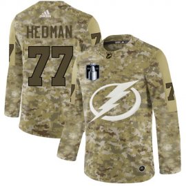 Adidas Tampa Bay Lightning #77 Victor Hedman Camo 2022 Stanley Cup Final Patch Authentic Stitched NHL Jersey Mens