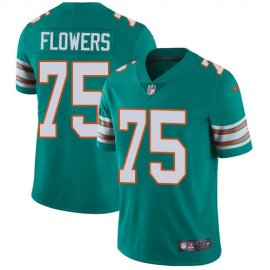 Nike Miami Dolphins #75 Ereck Flowers Aqua Green Alternate Mens Stitched NFL Vapor Untouchable Limited Jersey
