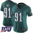 Nike Philadelphia Eagles #91 Fletcher Cox Midnight Green Team Color Womens Stitched NFL 100th Season Vapor Limited Jersey