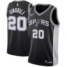 Mens Nike San Antonio Spurs #20 Manu Ginobili Black NBA Swingman Jersey