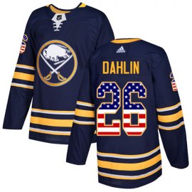 Adidas Buffalo Sabres #26 Rasmus Dahlin Navy Blue Home Authentic USA Flag Youth Stitched NHL Jersey