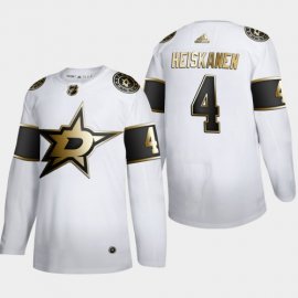 Dallas Stars #4 Miro Heiskanen Mens Adidas White Golden Edition Limited Stitched NHL Jersey
