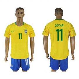 Brazil #11 Oscar Home Soccer Country Jersey
