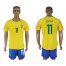Brazil #11 Oscar Home Soccer Country Jersey