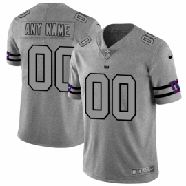 New York Giants Custom Mens Nike Gray Gridiron II Vapor Untouchable Limited NFL Jersey