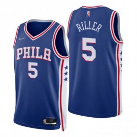 Nike Philadelphia 76ers #5 Grant Riller Royal Mens 2021-22 NBA 75th Anniversary Diamond Swingman Jersey – Icon Edition Mens