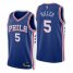 Nike Philadelphia 76ers #5 Grant Riller Royal Mens 2021-22 NBA 75th Anniversary Diamond Swingman Jersey – Icon Edition Mens