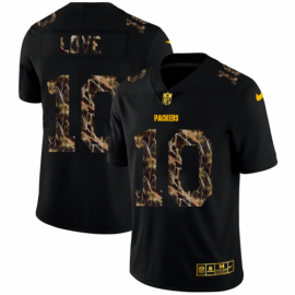 Green Bay Packers #10 Jordan Love Mens Black Nike Flocked Lightning Vapor Limited NFL Jersey