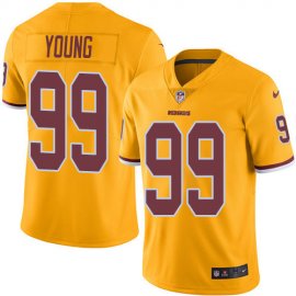 Nike Washington Football Team #99 Chase Young Gold Mens Stitched NFL Limited Rush Jersey