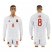 Spain #8 Xavi White Away Long Sleeves Soccer Country Jersey