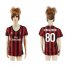 Womens AC Milan #80 Ronaldinho Home Soccer Club Jersey