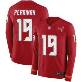 Nike Tampa Bay Buccaneers #19 Breshad Perriman Red Team Color Mens Stitched NFL Limited Therma Long Sleeve Jersey