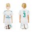 Real Madrid #3 Pepe White Home Kid Soccer Club Jersey