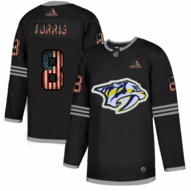 Nashville Predators #8 Kyle Turris Adidas Mens Black USA Flag Limited NHL Jersey